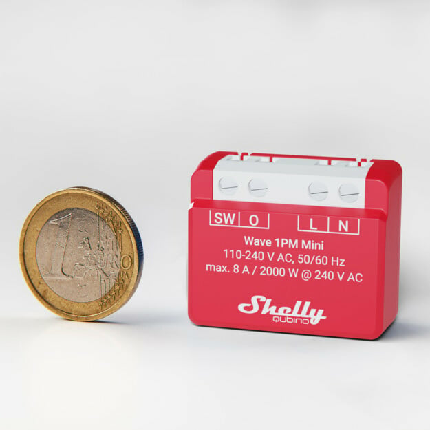 Shelly Wave 1PM Mini – Smart-Taster – Leistungsmessung, 868,4 MHz, 8 A