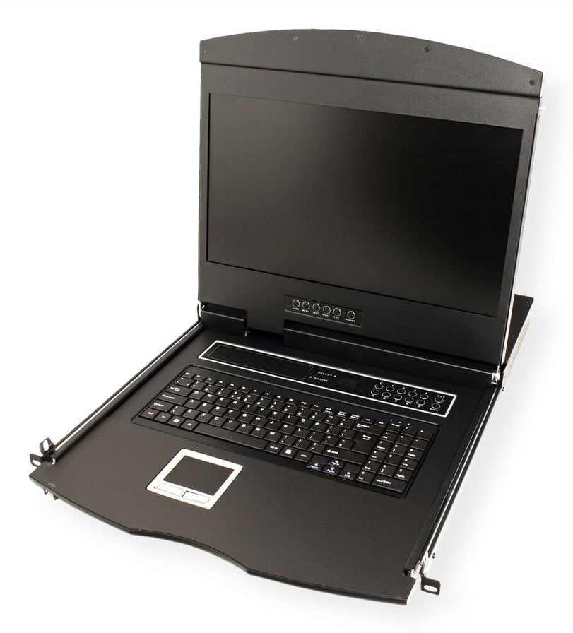 VALUE 19" Rack-LCD-Konsole – 8-Port VGA KVM, 1366 × 768, USB 2.0-Hub, FR-Tastatur – 1U