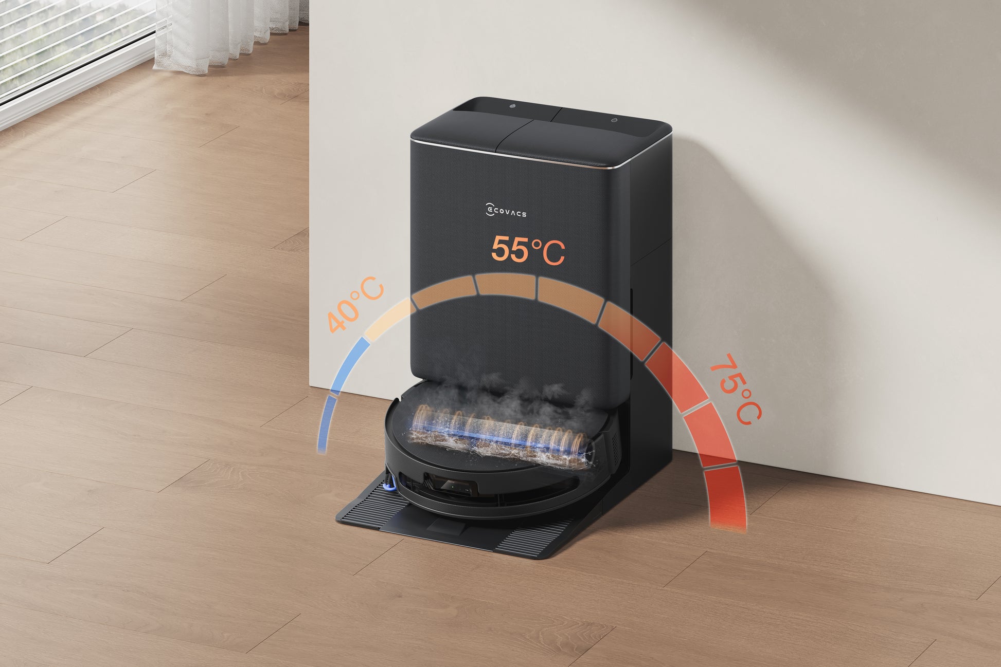 Ecovacs Saugroboter DEEBOT T90 PRO OMNI, mit Absaugstation, mit Wischfunktion – 30000 Pa, 350 min, Höhe 98 mm