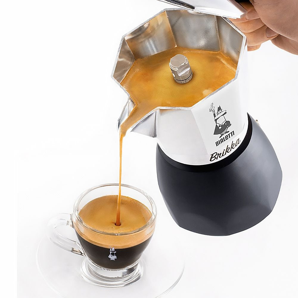 Bialetti New Brikka French Press / Kaffeebereiter – für Elektroherde, 0,1 l, 2 Tassen, Aluminium