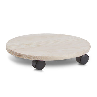 Zeller Present 13555 Pflanzenroller – Kiefernholz – Natur – Ø 350 × H 70 mm – Belastbarkeit 100 kg