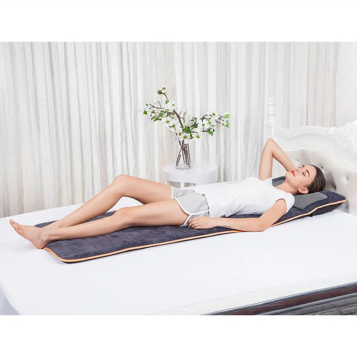 Medivon Massagematte – Grau, Wärmefunktion, Vibrationsmassage