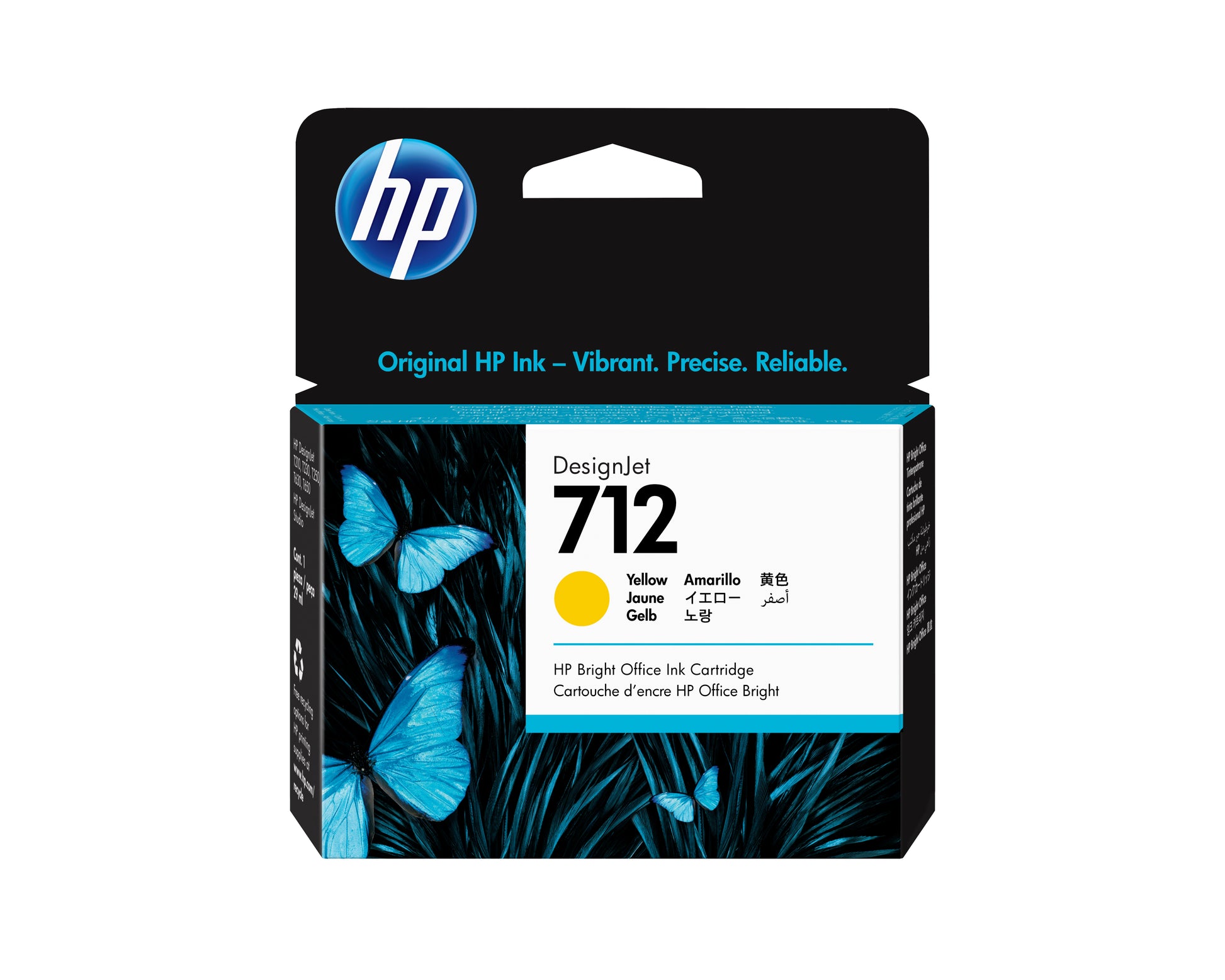 HP Tintenpatrone 712, Gelb, 29 ml – für Tintenstrahldrucker/Multifunktionsgeräte