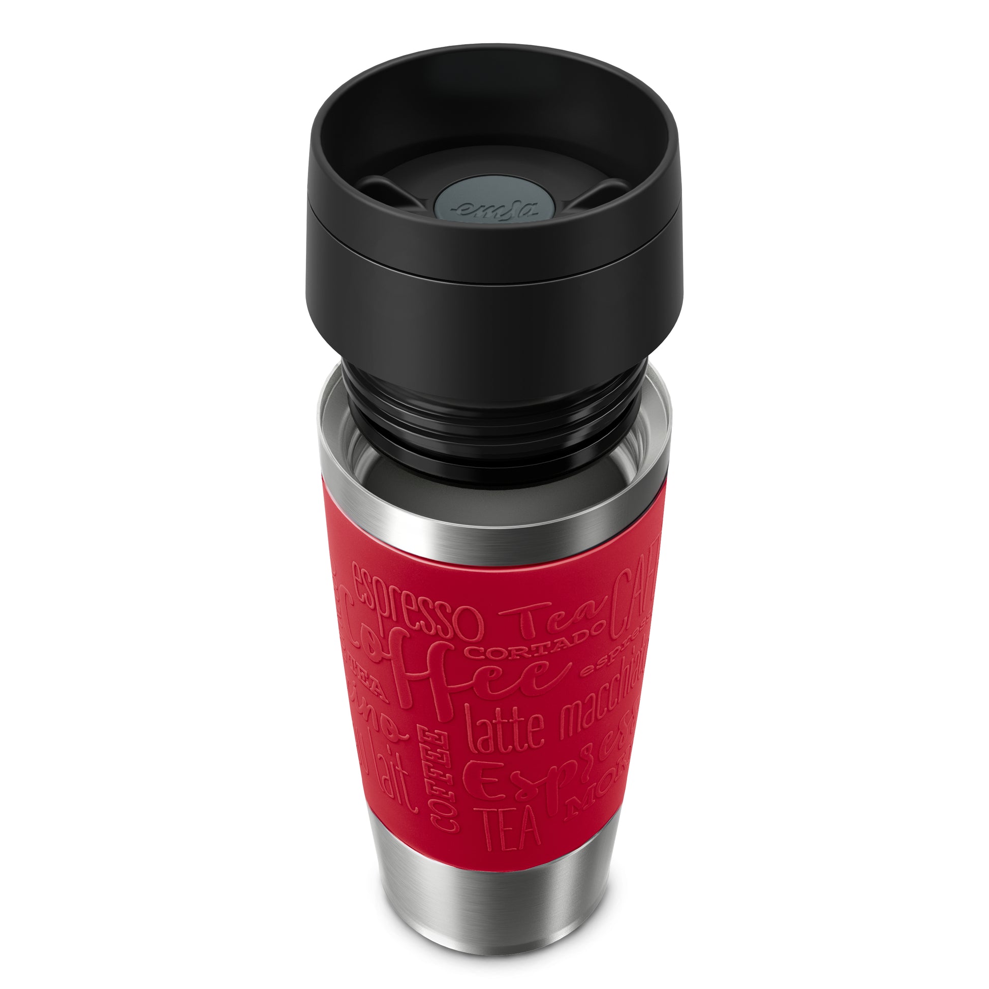 EMSA Travel Mug Classic Thermobecher 360 ml – doppelwandig 4 h heiss/8 h kalt, Edelstahl, Rot
