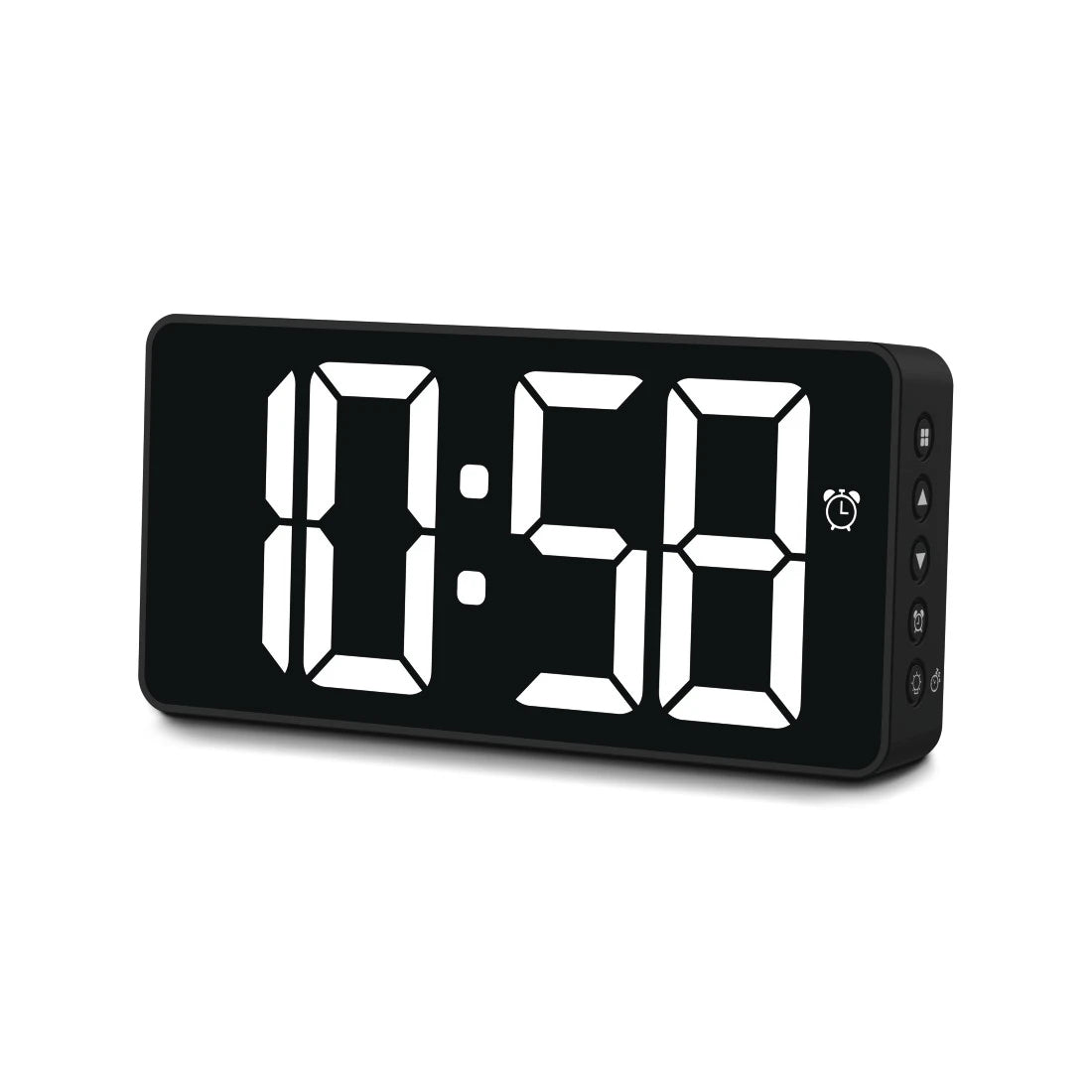 Hama Wecker Bali – Funk – Digital – 18 × 8,5 × 3,6 cm, Schwarz, Kunststoff, Schlummerfunktion, Thermometer
