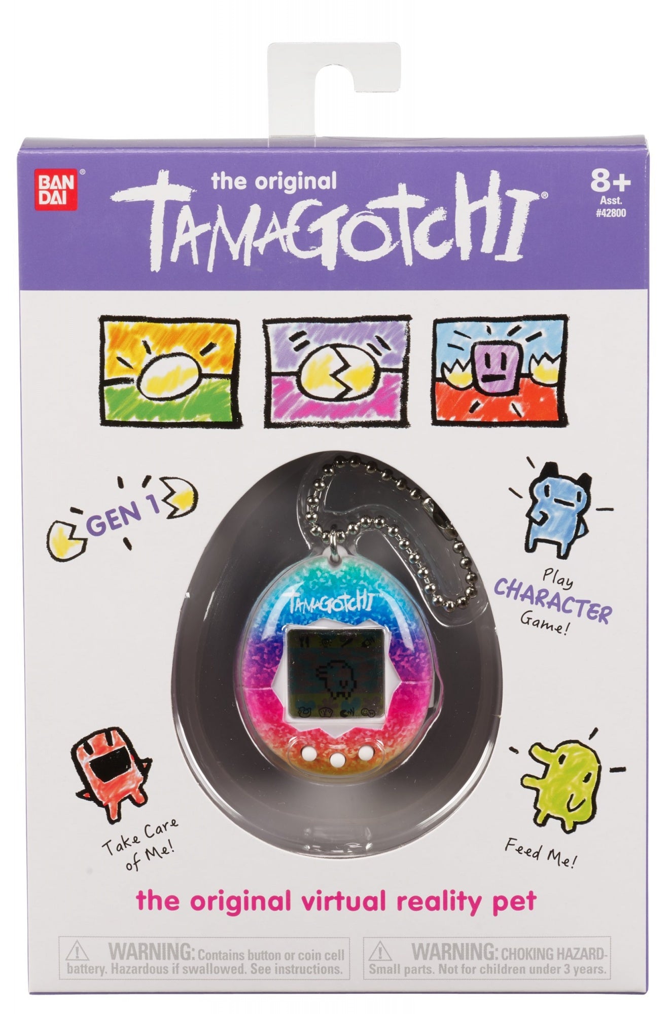 Bandai Tamagotchi Original – Elektronisches Haustier – 3 × 4 × 1,5 cm – ab 8 Jahren – mehrfarbig