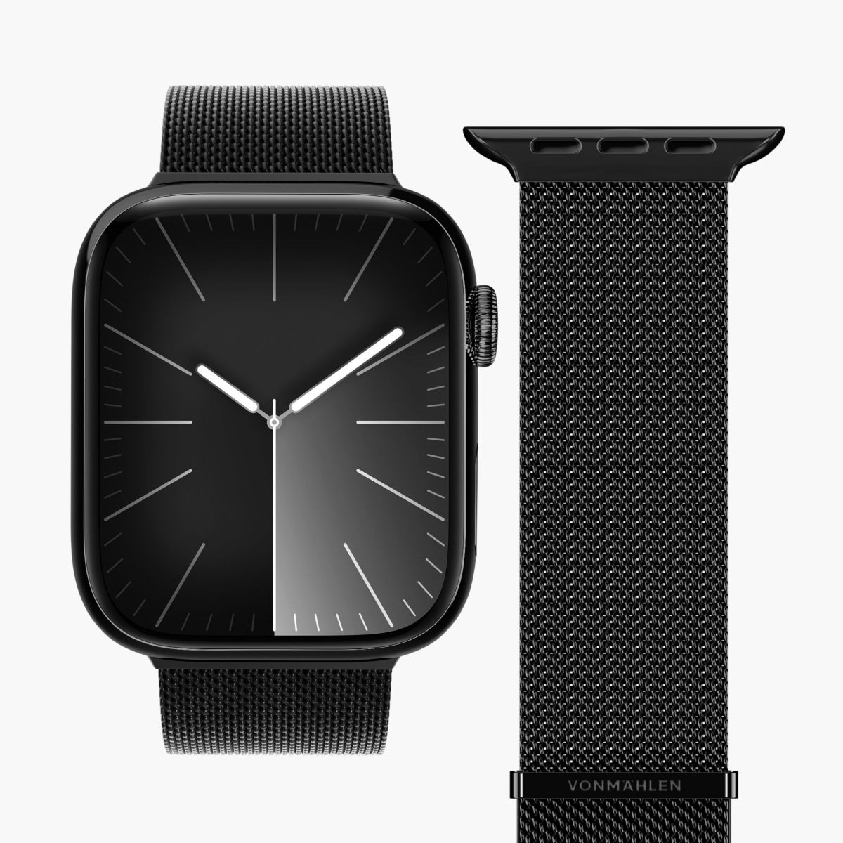 Vonmählen Milanese Loop 2 – Edelstahl Schwarz, für Apple Watch 40/41/42 mm