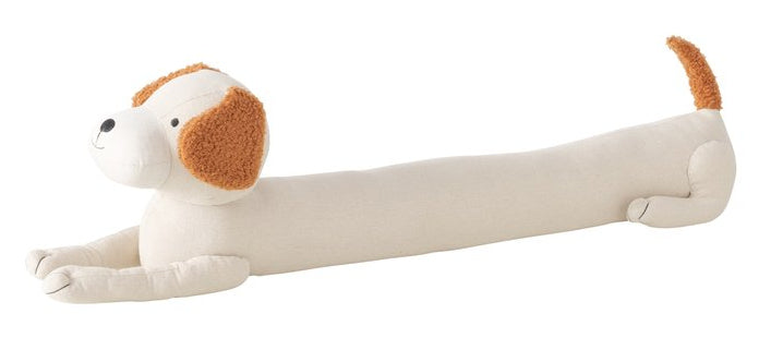 Boltze Türstopper Bello – Hund 76,5 × 15 × 20 cm, Polyester, Sand, Baumwolle, Braun/Beige, für Türen