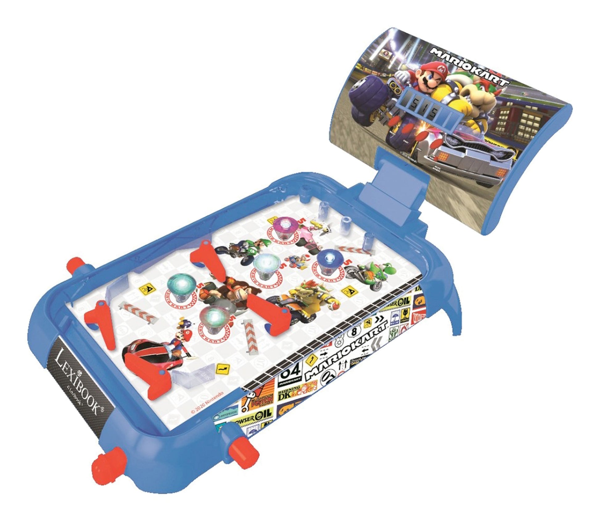 Lexibook Mario Kart elektronischer Flipper – Geschicklichkeitsspiel, 1–2 Spieler, ab 5 Jahren, 30 Min., DE/EN/FR