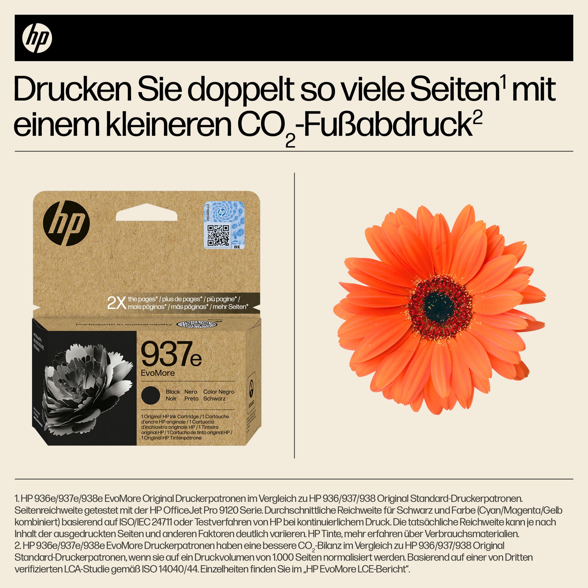 HP Evomore Tintenpatrone 937E, Schwarz, Original – für HP