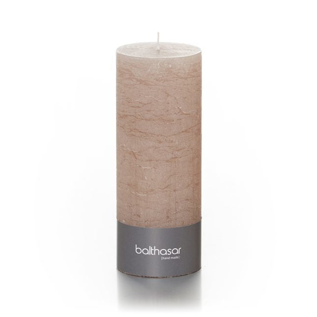 Balthasar Zylinderkerze – Ø 7 × 18 cm – Paraffin, taupe – 85 h
