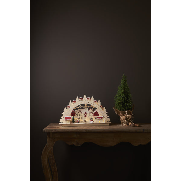 Star Trading Kerzenleuchter Rosenheim – 46 × 12 × 27 cm, 0,6 W, Warmweiss, Timer 6h/18h