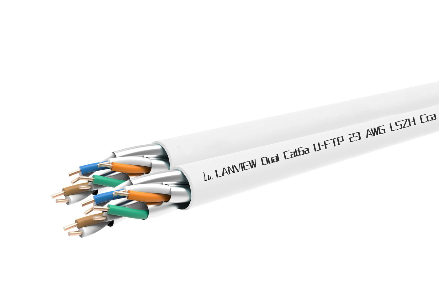 Lanview Cat6a Netzwerkkabel – 305 m, Weiss, U-FTP, LSZH, Cca