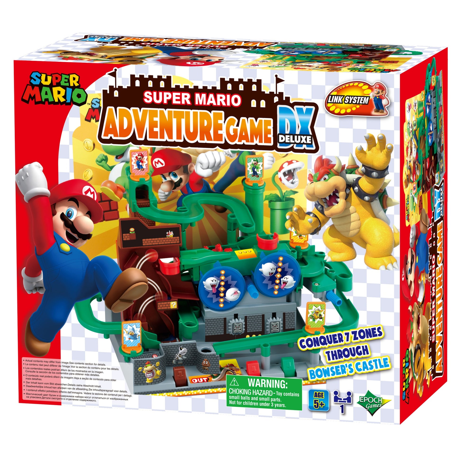 EPOCH Games Super Mario Adventure Game DX – Brettspiel, 1 Spieler, ab 5 Jahren, DE/EN/IT/FR