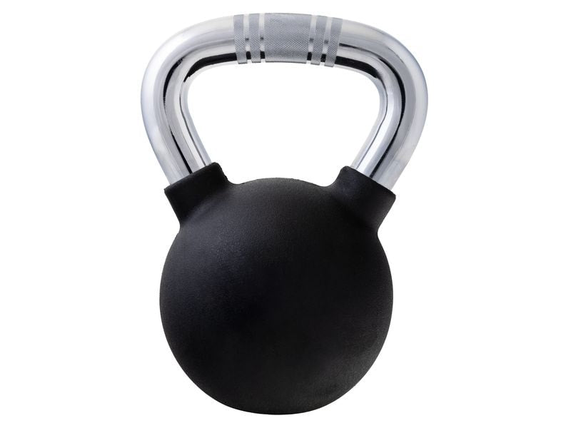 KOOR Kettlebell – 14 kg – 29 cm Höhe, Ø 18 cm – Gummi, schwarz