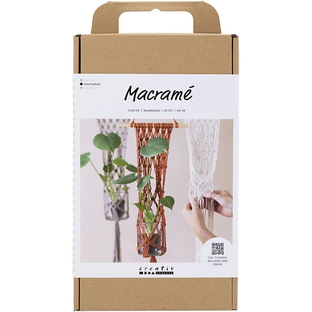 Creativ Company Makramee-Set – Blumenaufhänger – Baumwolle – ab 12 Jahren