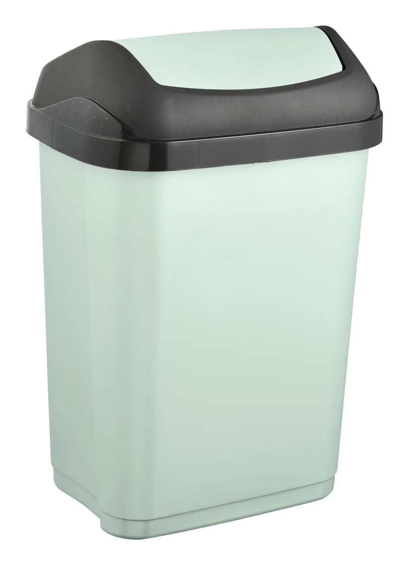 keeeper Swantje Schwingdeckel-Abfalleimer – 10 l – Kunststoff (PP), Rechteckig – Soft Green
