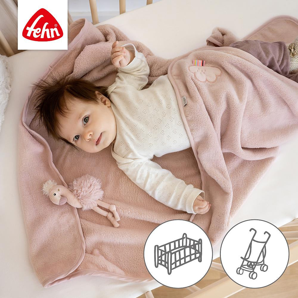 Fehn Flamingo Wohndecke – Plüsch (Polyester), Rosa – 100 × 75 cm