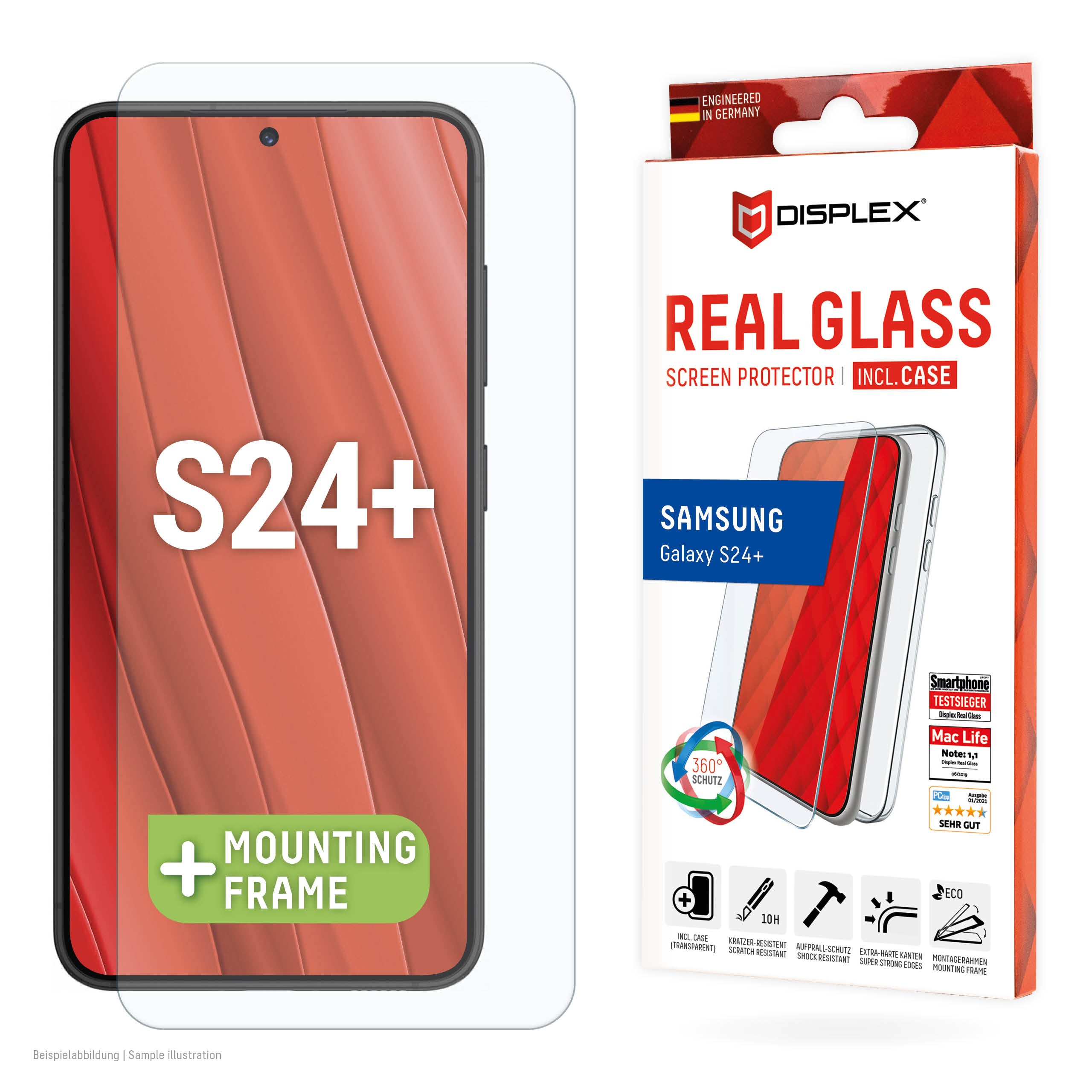 E.V.I. Backcover – für Samsung Galaxy S24+, Glas+TPU, Transparent
