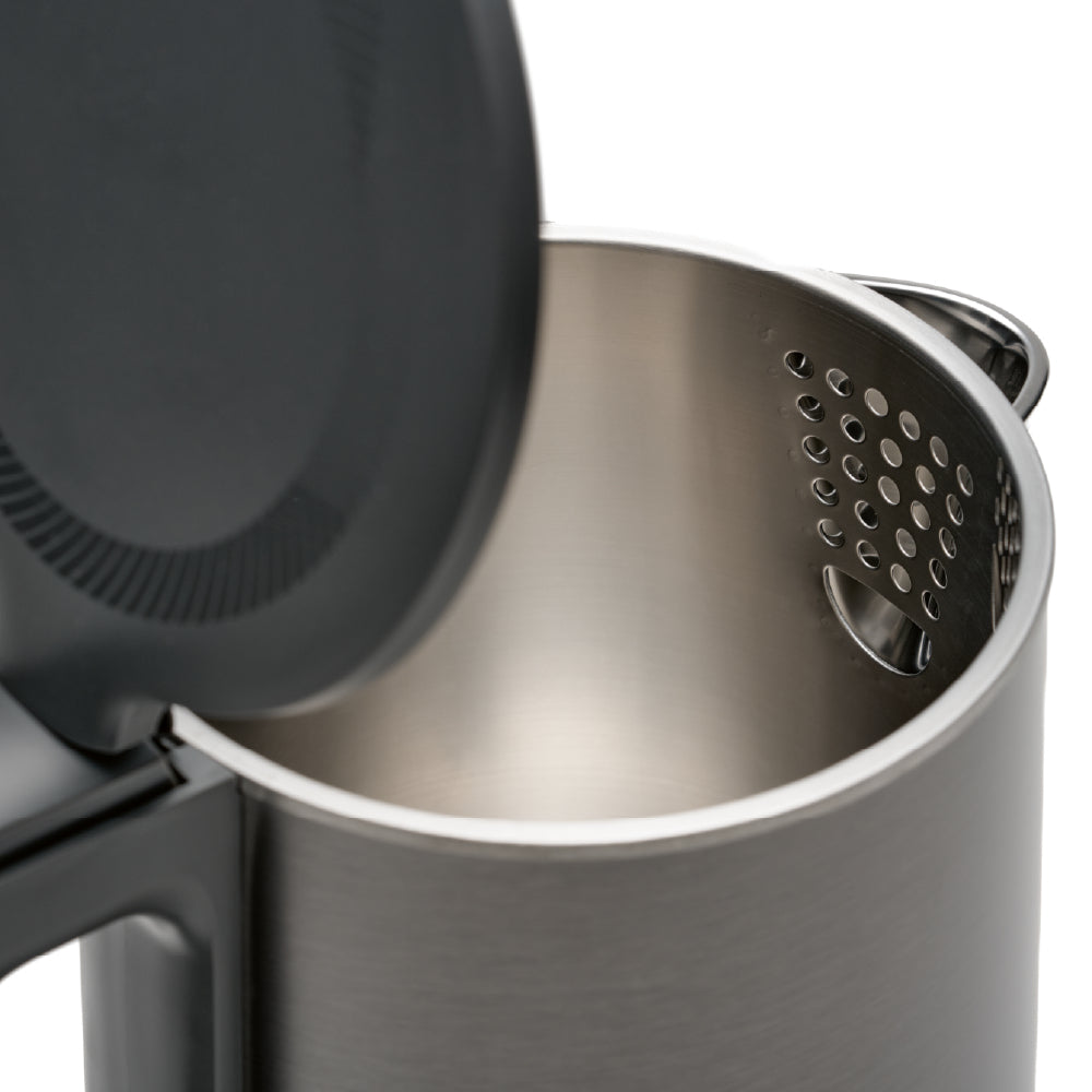 Solis Eco Boil Wasserkocher Typ 5520 – 1,7 l, Edelstahl, 1800 W, Grau, 360°-Sockel