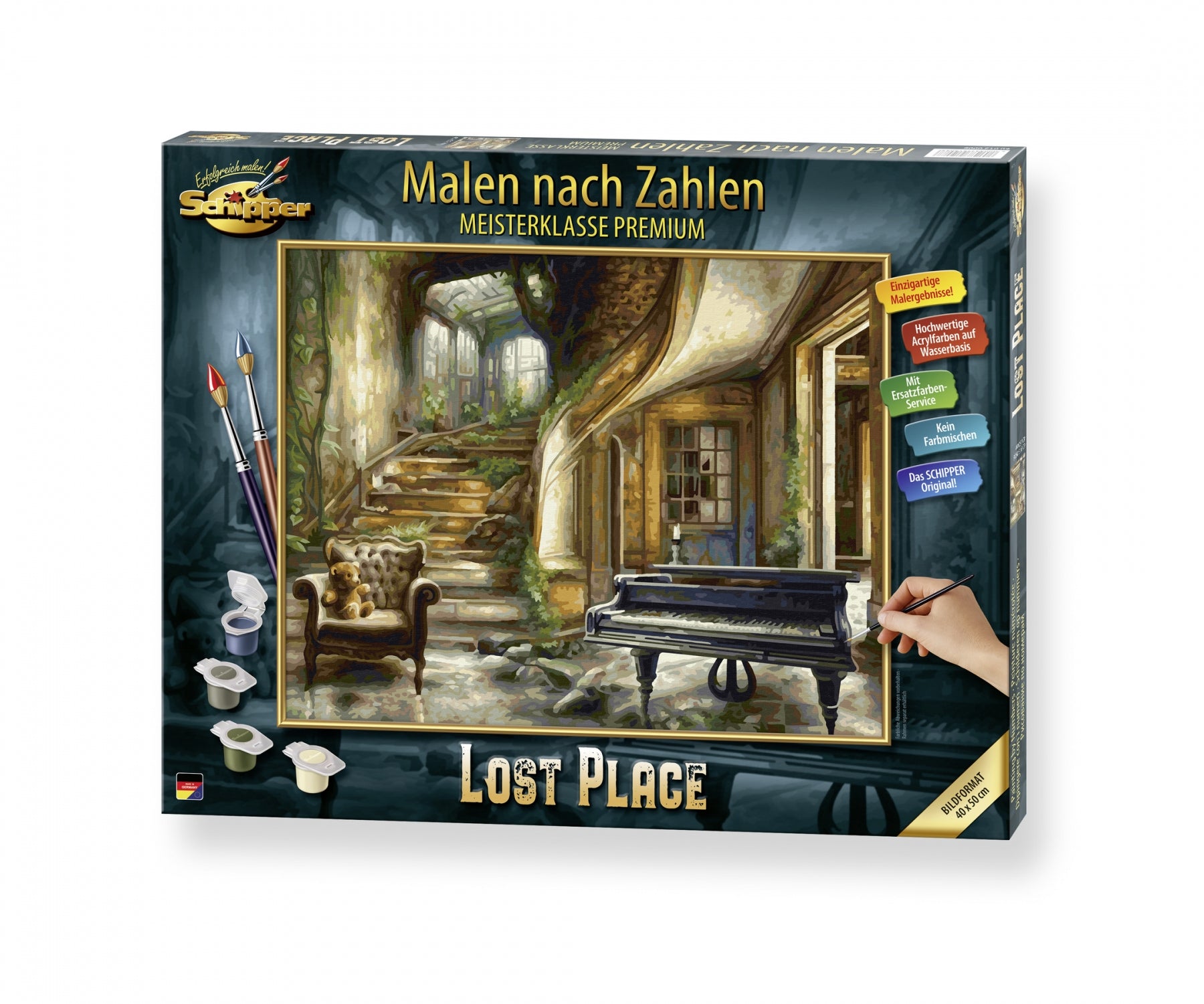 Schipper Malen-nach-Zahlen-Set – Lost Place (Gebäude) – 50 × 40 cm – 36 Farben – ab 14 Jahren