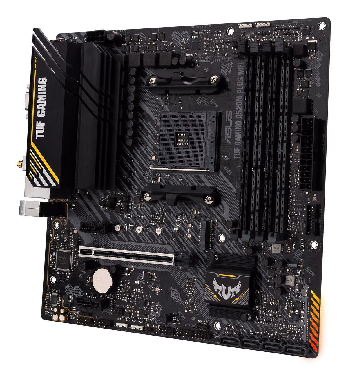 ASUS TUF GAMING A520M-PLUS WIFI – Mainboard – Sockel AM4, AMD A520, mATX, DDR4 (max. 128 GB)