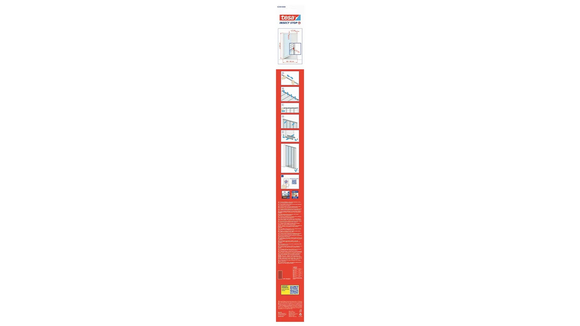 TESA Fliegengitter Tür – 95 × 220 cm – Anthrazit – Lamellen – für Türen