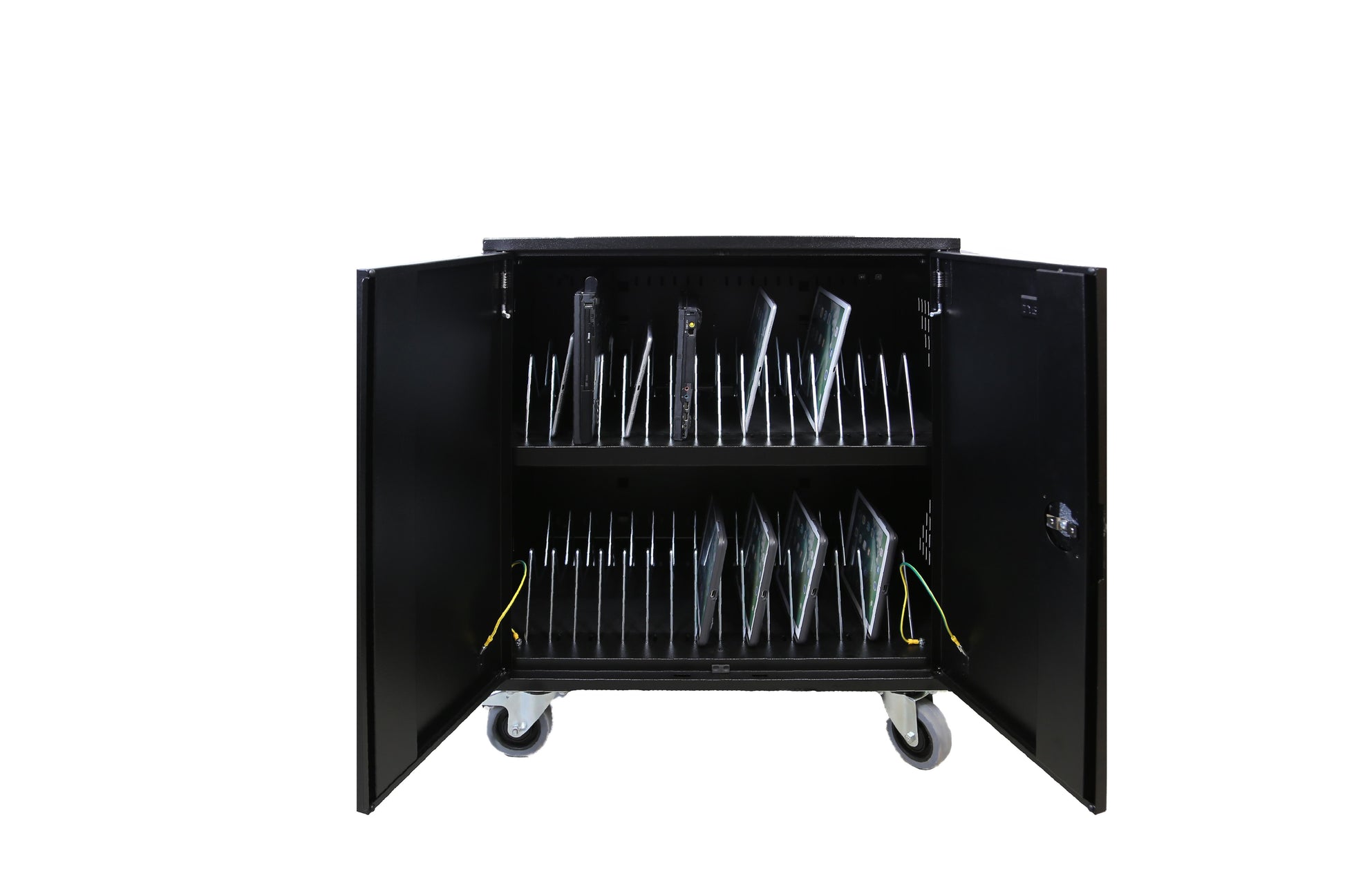 LEBA Innovation Leba NoteCart Flex Extended Gerätewagen – für 32 Geräte – abschliessbar – Schwarz/Grau