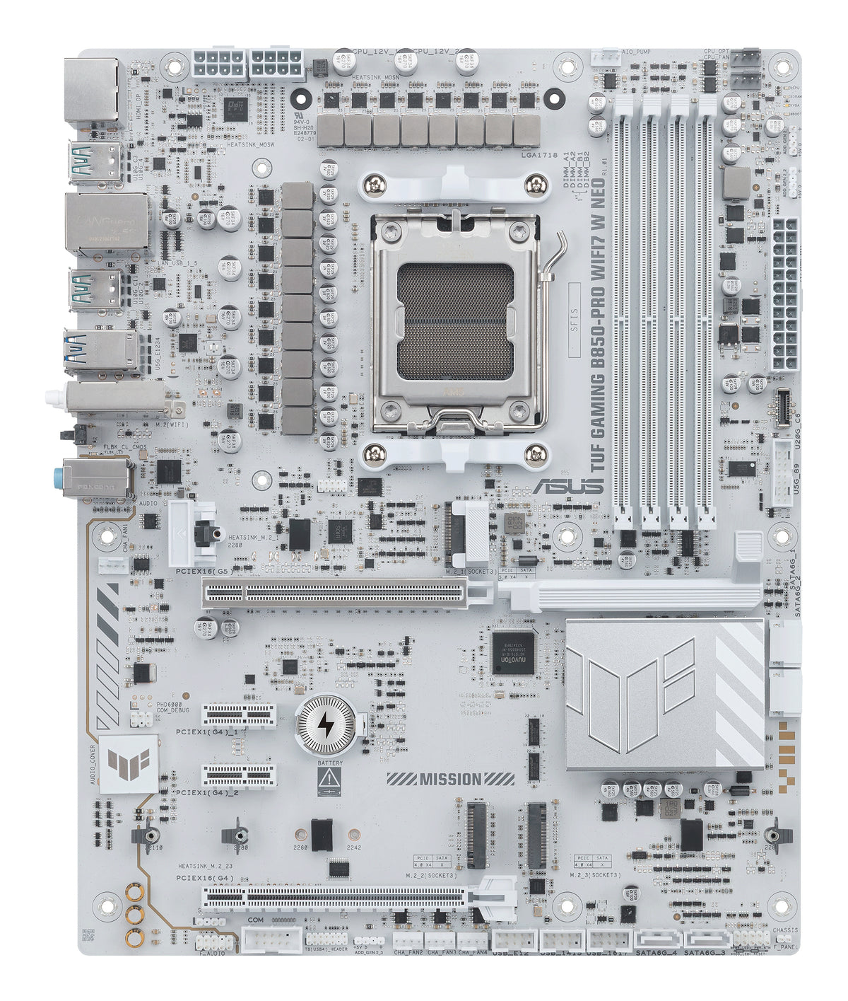 ASUS TUF GAMING B850-PRO WIFI7 W NEO – Mainboard – Sockel AM5, AMD B850, ATX, DDR5