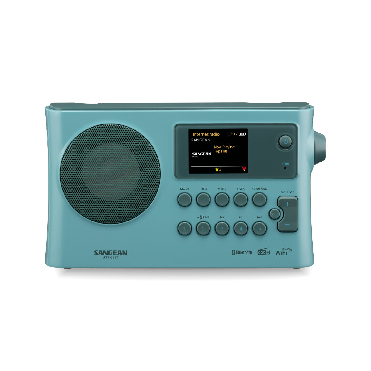 Sangean WFR-28BT – Internetradio, DAB+/UKW, Bluetooth, WLAN – Hellblau