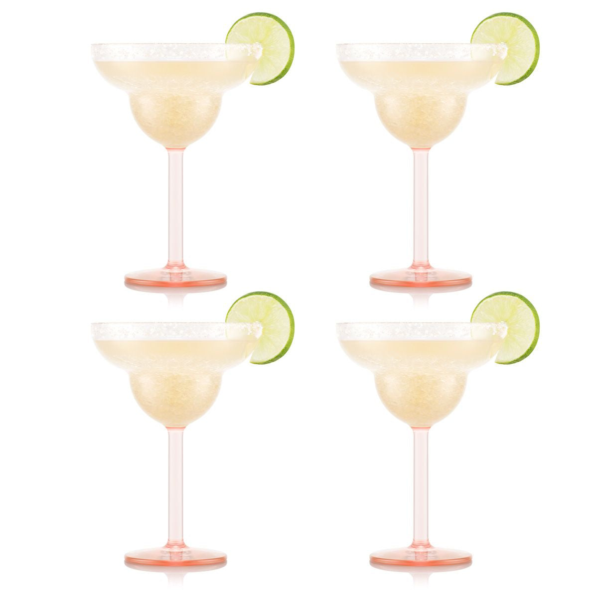 Bodum Margarita-Glas – 4er Set, 250 ml, Ø 11,6 cm, H 16,6 cm, Kunststoff, Rosa, spülmaschinenfest, BPA-frei