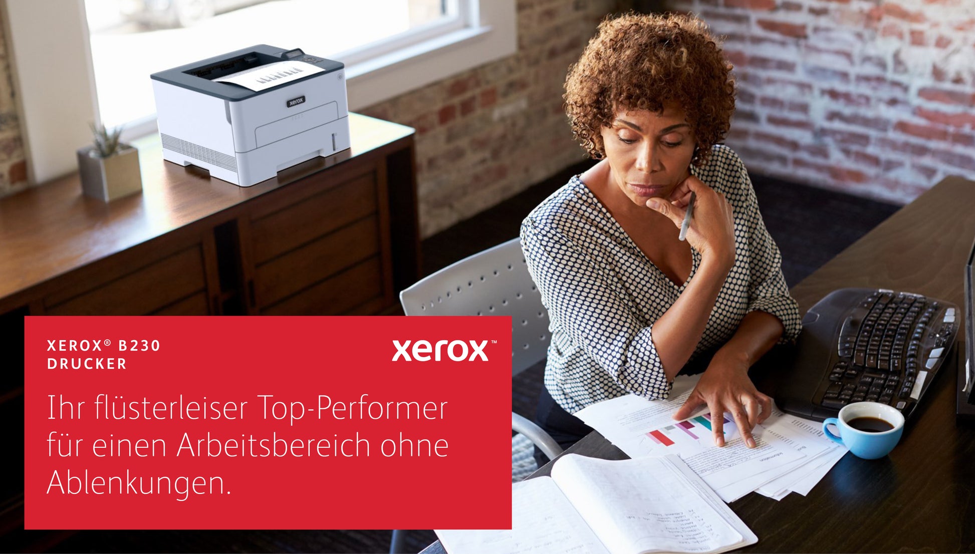 Xerox B230 – Schwarz-Weiss, A4, Duplex, WLAN, LAN, USB, 34 S./Min., AirPrint, Mopria
