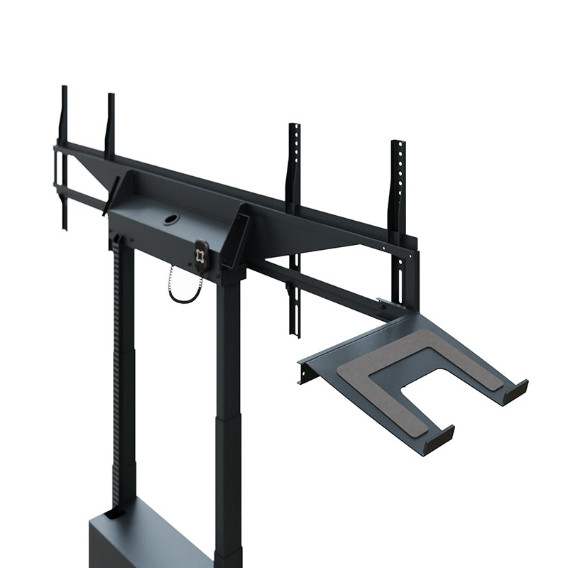 Hagor TV-Wagen – 46–65" – VESA 200×200–600×400 – bis 120 kg, motorisiert, mit Rollen, für 2 Displays