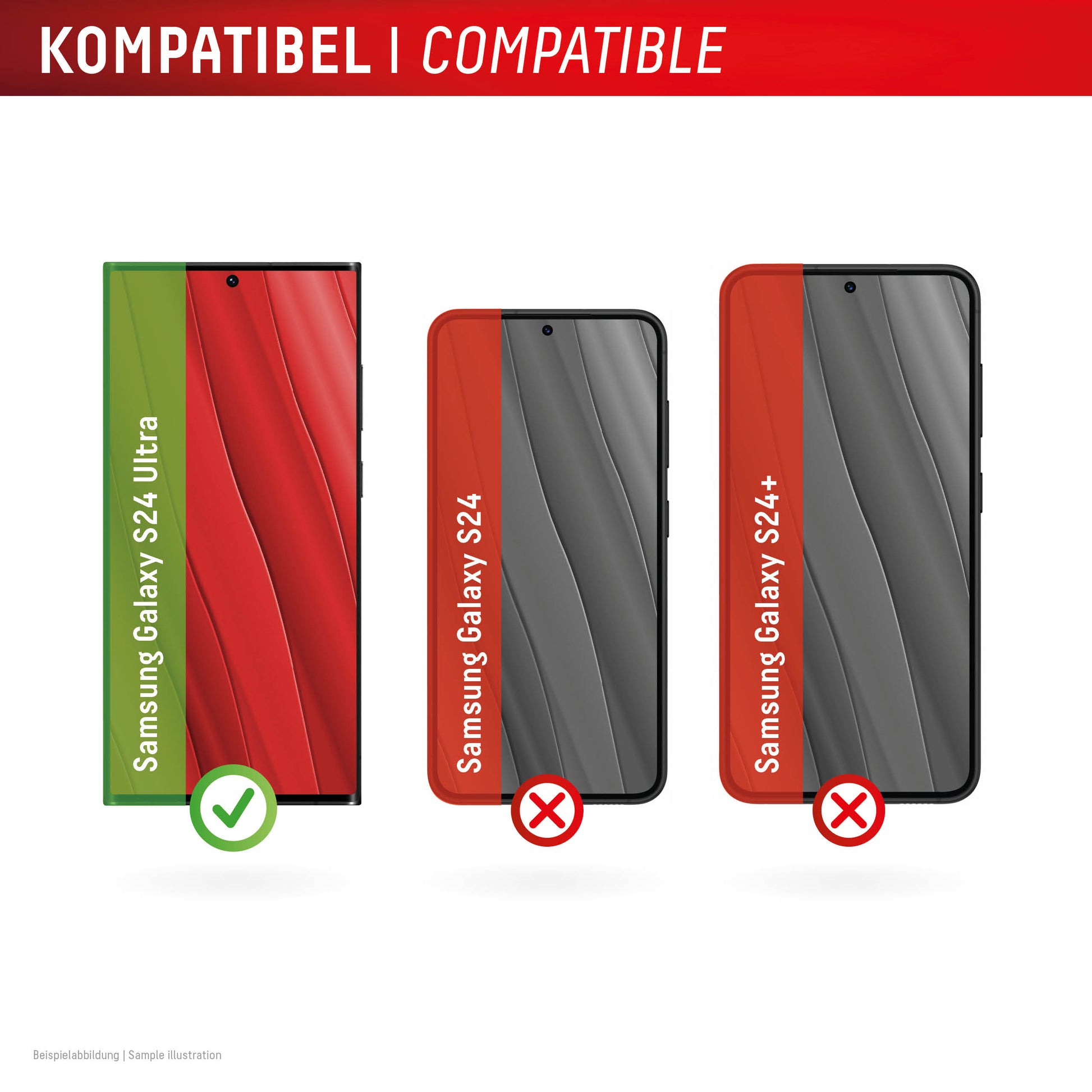 Displex Displayschutz (Panzerglas), Full Cover – für Galaxy S24 Ultra – mit Applikator