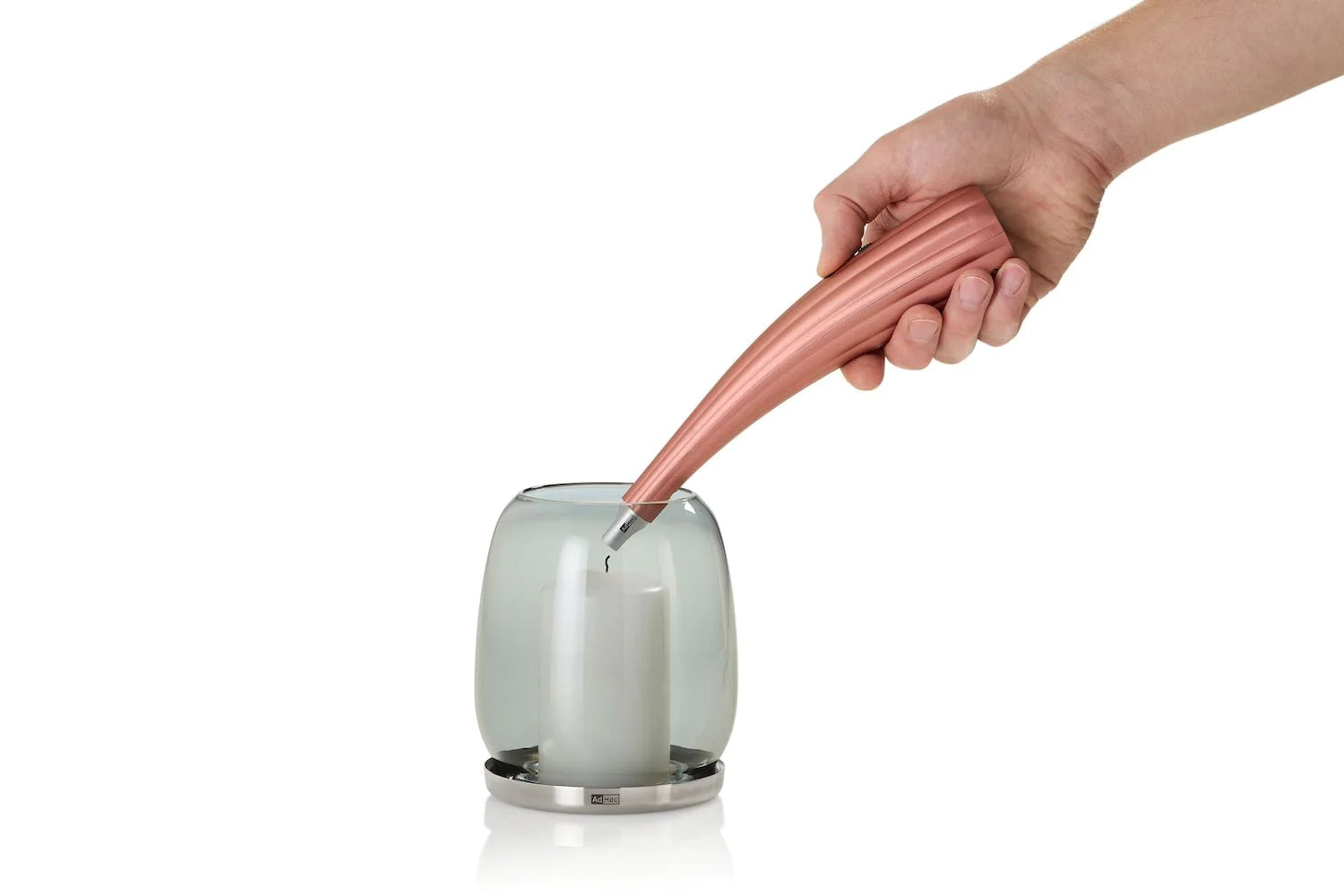 AdHoc Küchenanzünder, Edelstahl/Kunststoff, Ø 4,8 × 21,3 cm, Roségold, mit Akku, USB-Ladekabel