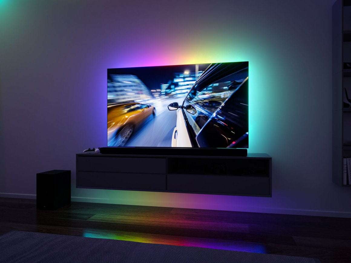 Paulmann 78880 TV-Backlight-Set – RGB, USB, dimmbar – für 55" TVs – Schwarz