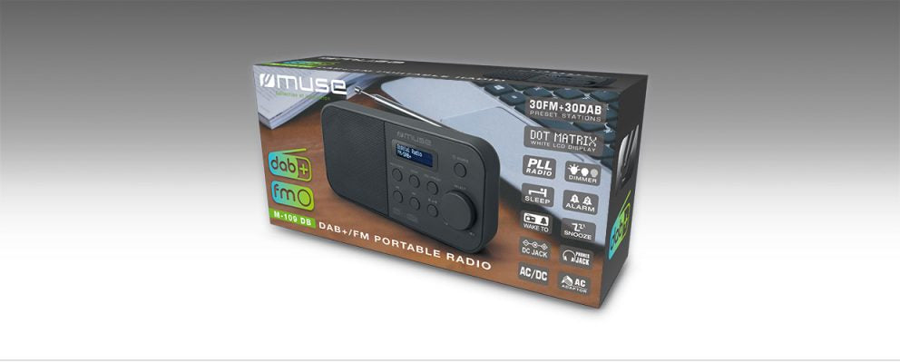 Muse M-109 DB – Tragbares DAB+ Radio, UKW – Schwarz