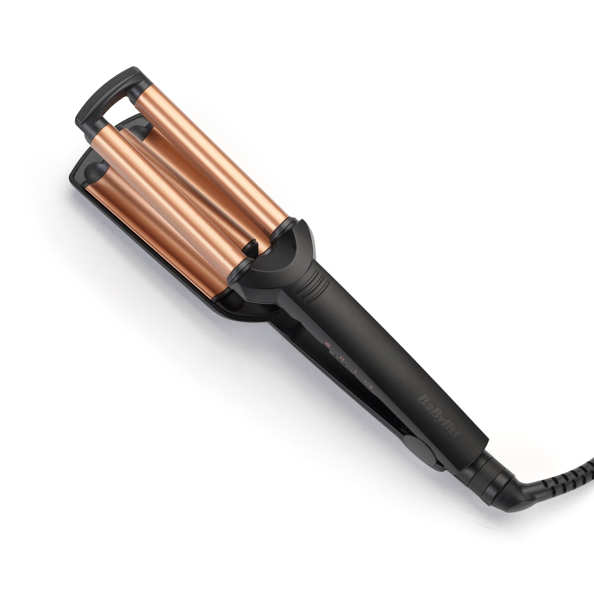 BaByliss Lockenstab W2447E – Keramikbeschichtung, 160–200 °C, 3 Stufen – 2,5 m Kabel – Schwarz/Orange