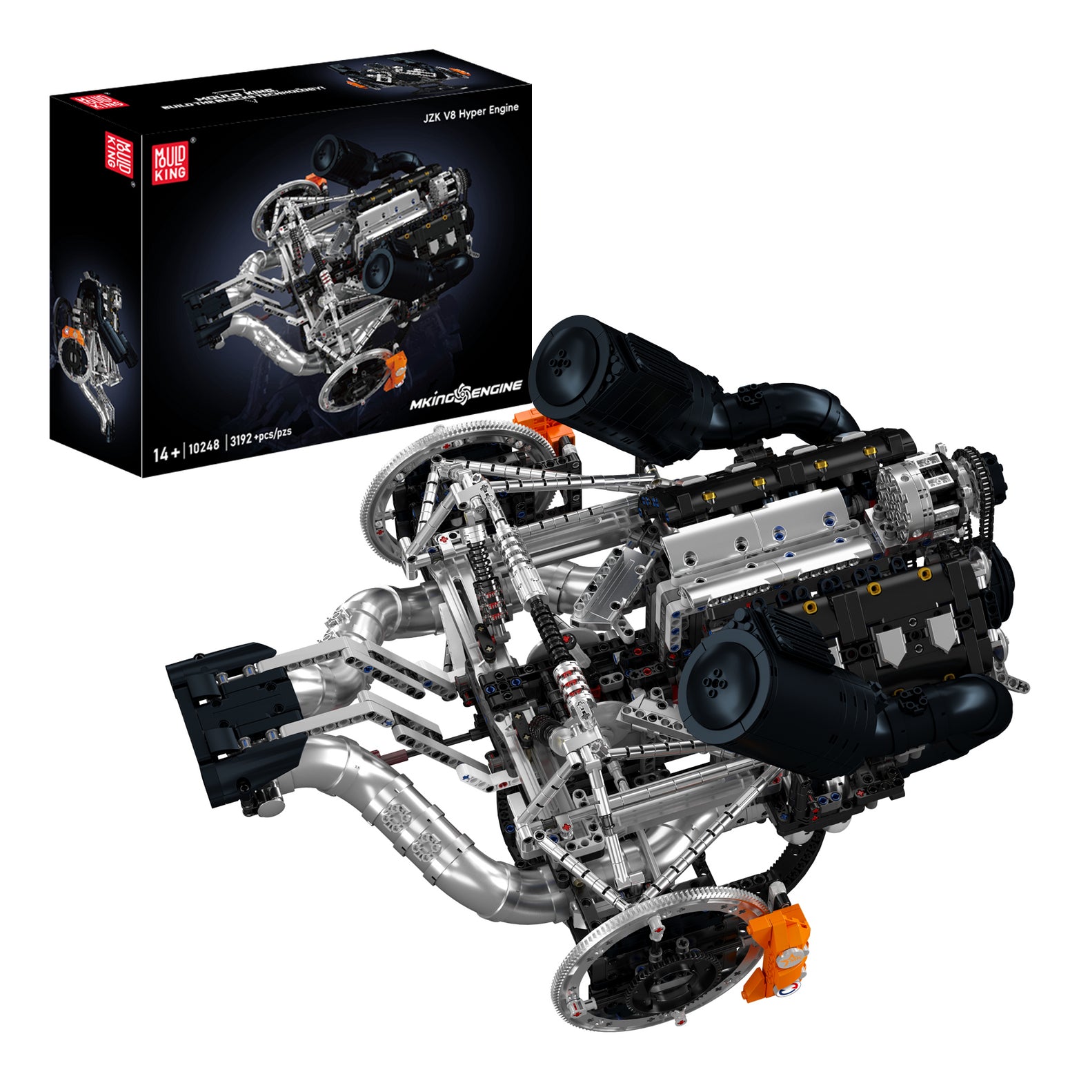 Mould King 3D Puzzle JZK V8 Hyper Engine – 3192 Teile – ABS, 44,5 × 30,2 × 53,1 cm – ab 14 J.