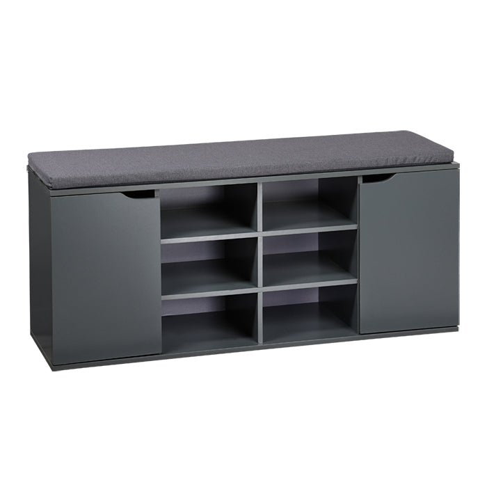 Kesper Schuhschrank – mit Sitzkissen, MDF/Holz, Anthrazit, 103,5 × 30,5 × 48 cm