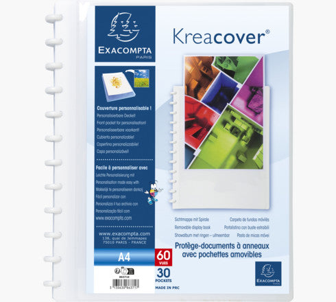 Exacompta Sichtbuch Kreacover personal A4, 30 Hüllen, Polypropylen, weiss – 1 Stück