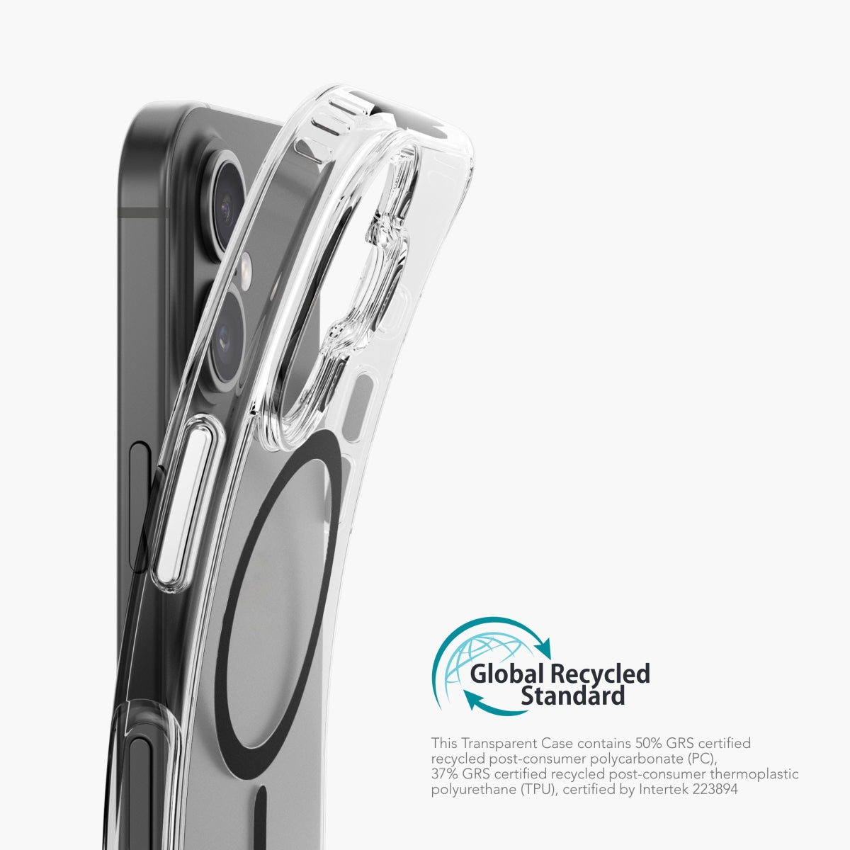 Vonmählen Backcover – für Apple iPhone 16 Plus, MagSafe, Kunststoff, Transparent/Schwarz