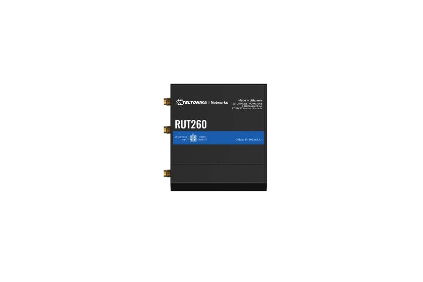 Teltonika RUT260 Mobilfunk-Router – LTE Cat 6 (300 Mbit/s), Wi-Fi 4 (802.11n), 2× 10/100 RJ-45
