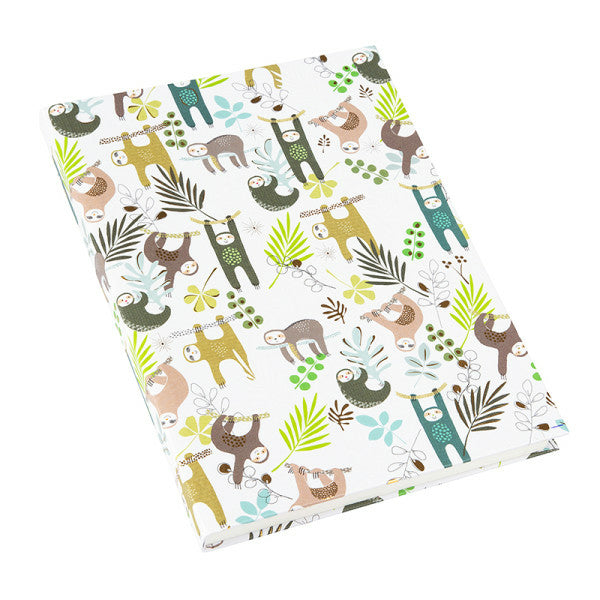 Goldbuch Notizbuch – A5 – blanko – 200 Seiten – 100 g/m² – Hardcover, Lesezeichen, Faultier-Motiv, mehrfarbig