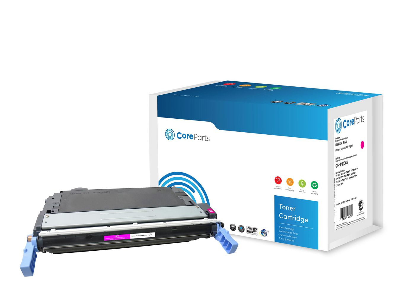 CoreParts Toner Q6463A – Magenta, 12000 Seiten – für HP Color LaserJet 4730 (644A) und andere
