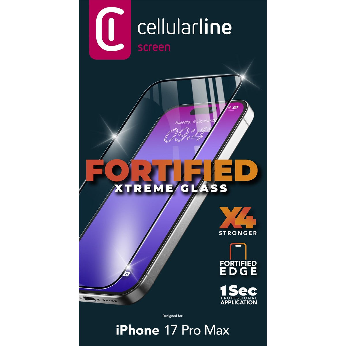 Cellularline Displayschutz (Panzerglas) – für iPhone 17 Pro Max