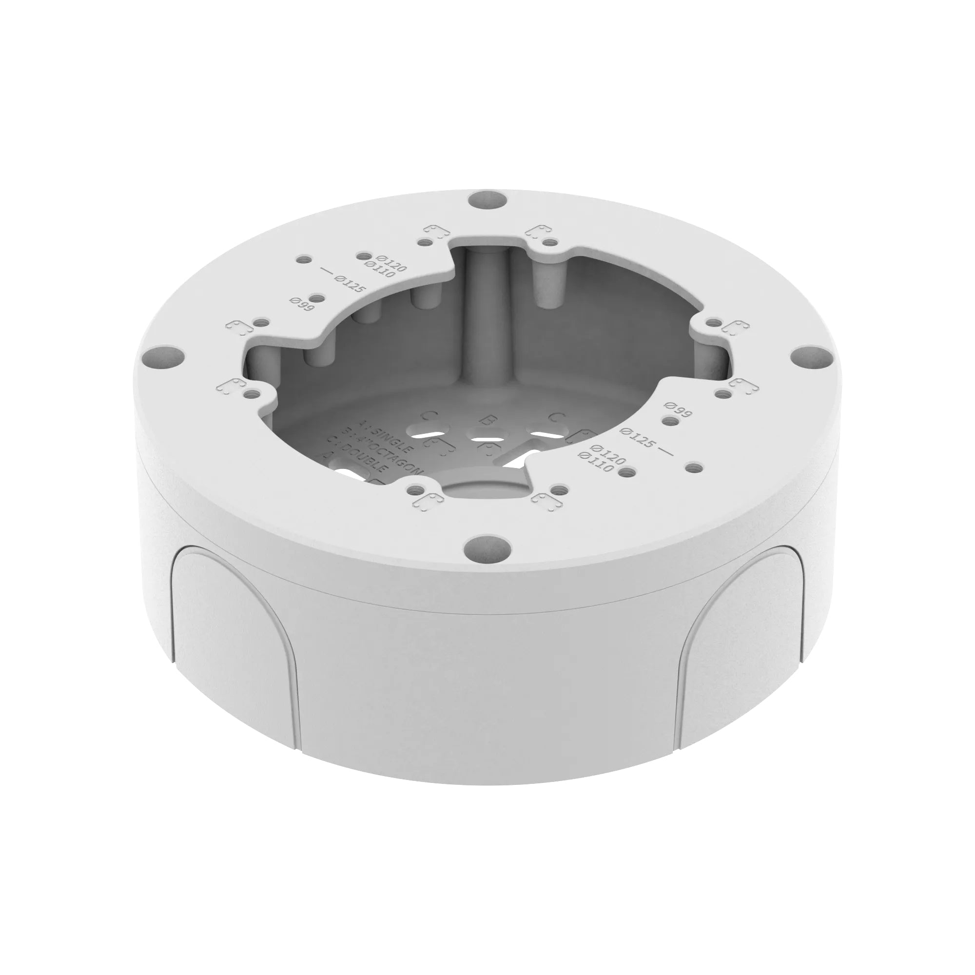 Hanwha SBV-140BW Montagehalterung – Anschlussbox, wetterfest, für QND-6011, QND-6021, QND-8011 u. a., Weiss