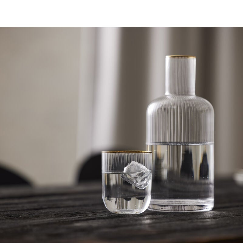 Lyngby Glas Karaffe Palermo Gold – 1,5 l, Ø 11,0 cm, H 25,5 cm, Glas, Transparent, spülmaschinenfest