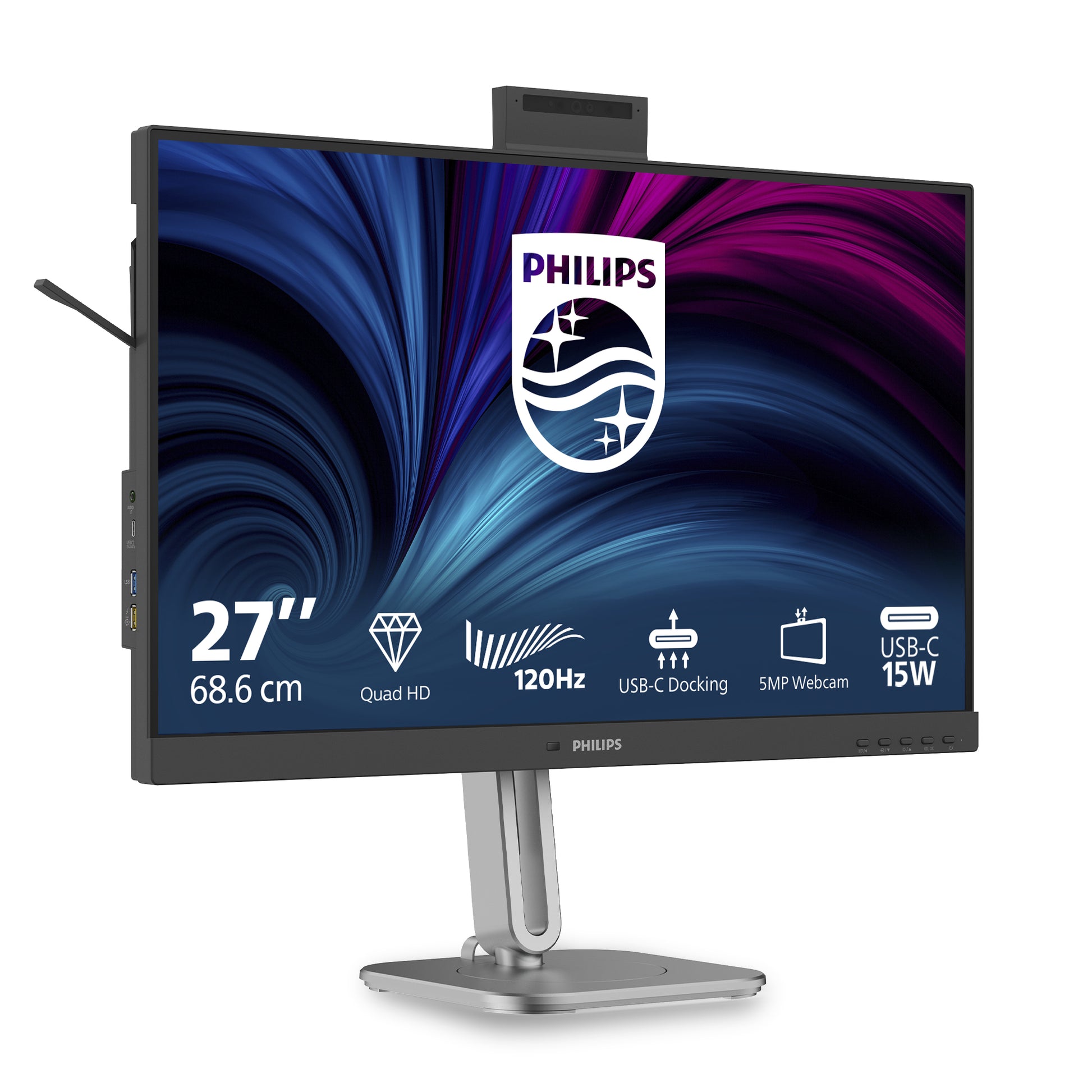 Philips 27B2U4601H/00 – 27", 2560 × 1440 (WQHD), IPS, 120 Hz, USB-C 100 W, Webcam, KVM