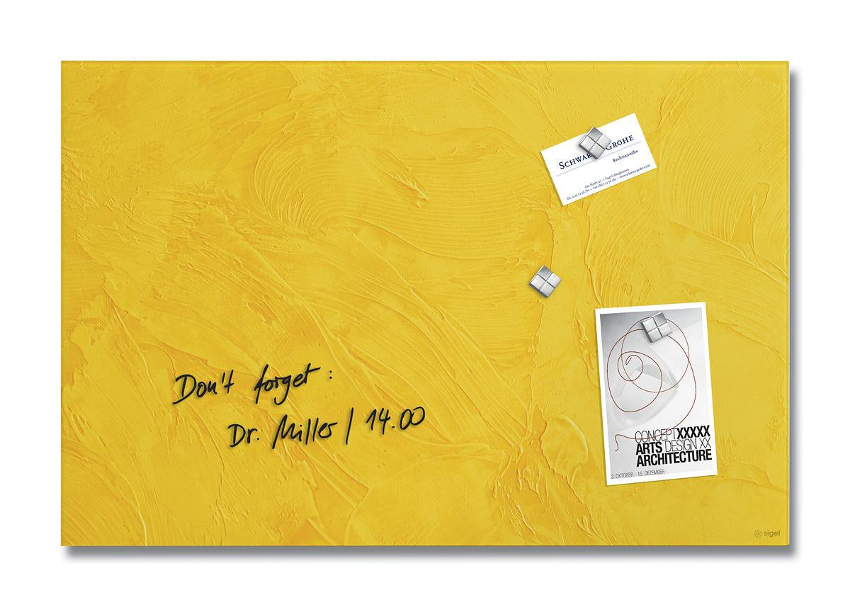 Sigel Whiteboard – 60 × 40 cm, Glas, magnetisch, Wandmontage, inkl. SuperDym Magnetwürfel, Montagesatz
